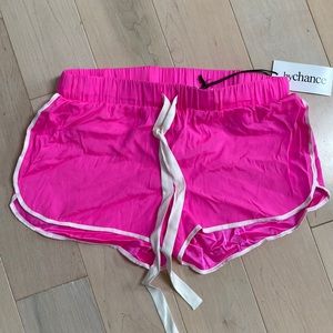 By chance boutique silk stretch pink shorts